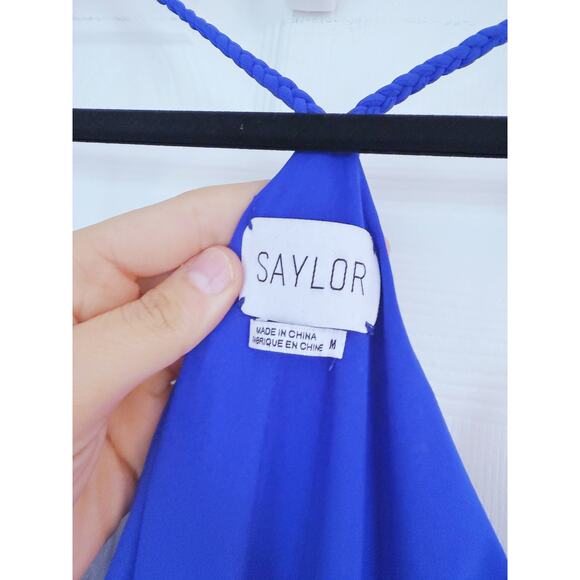 Saylor Maxi Dress Cocktail Formal V neckline Cobalt Blue Size Medium - Picture 6 of 10